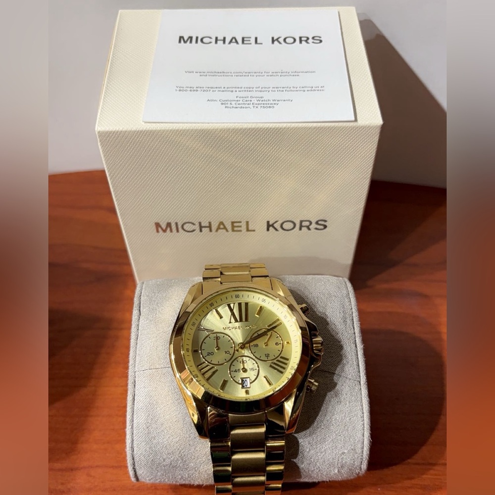 Michael Kors gold chronograph unisex watch
